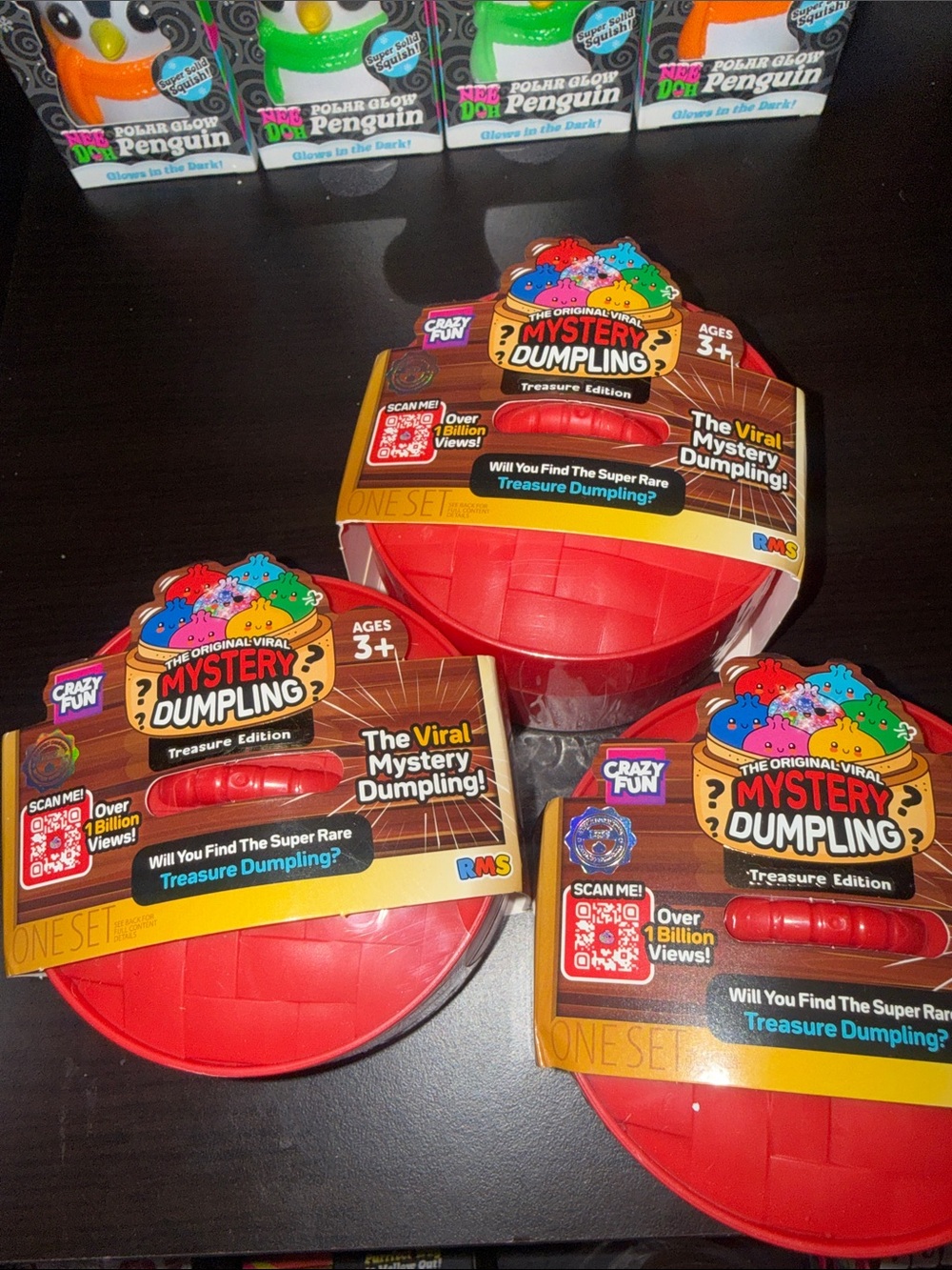 RMS 3 pack Mystery Dumpling Treasure Edition Red Surprise Toy -